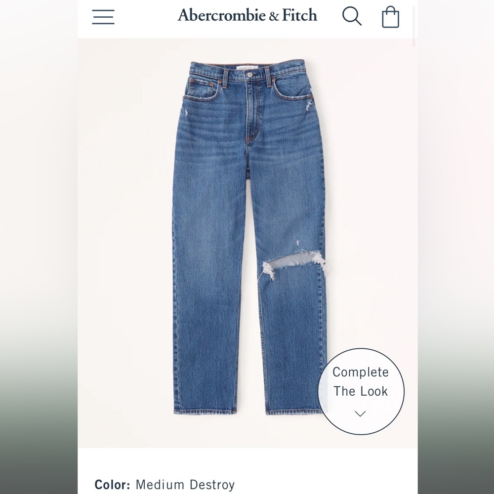 Abercrombie 90’s straight leg jean curve love